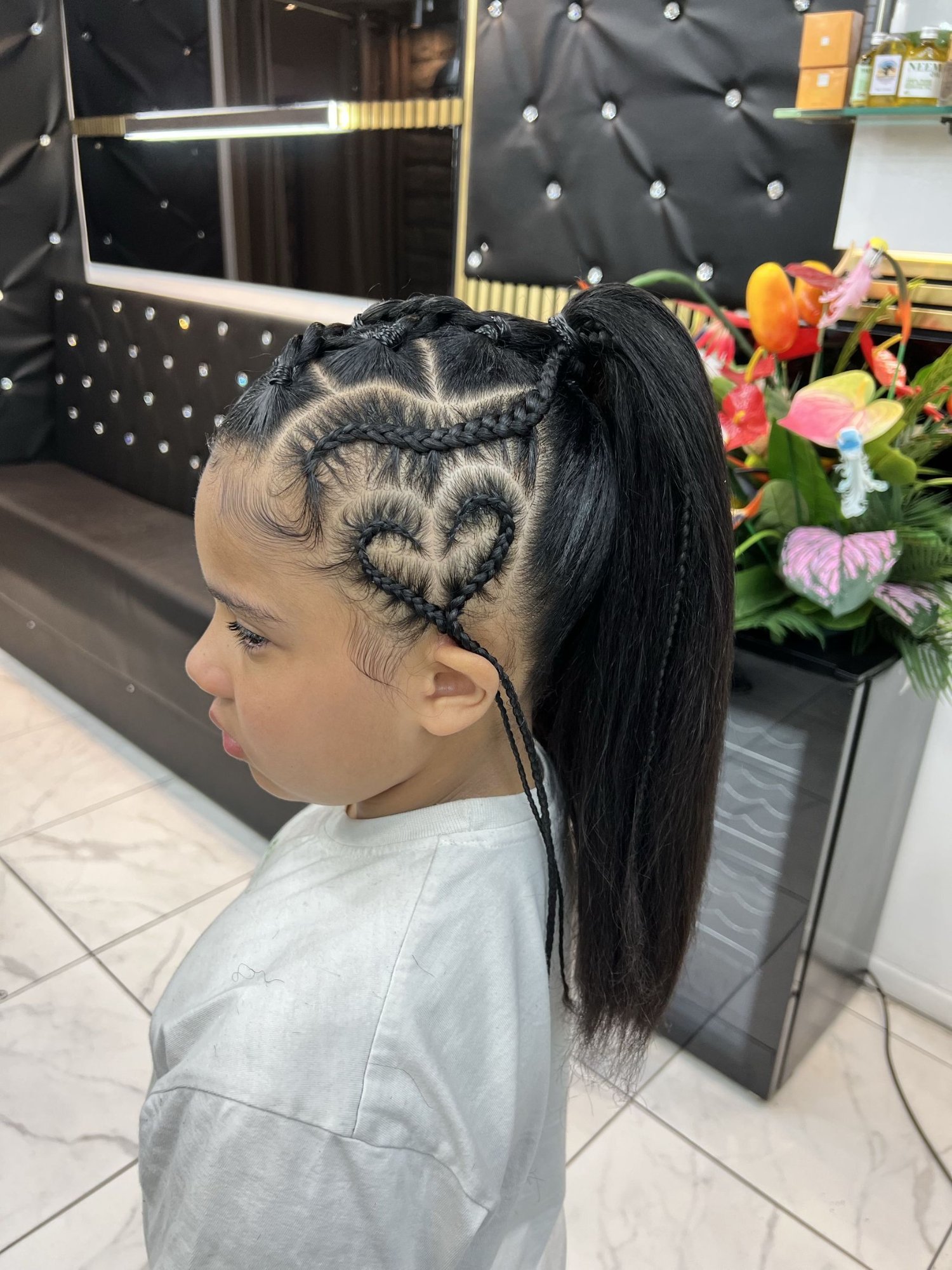 HairByKiyah — intricate heart braid pattern